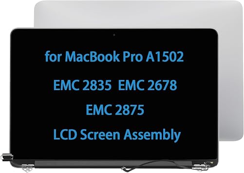 13" Screen Replacement for MacBook Pro A1502 EMC 2835 EMC 2678 EMC 2875 Late 2013 Mid 2014 Early 2015 Retina Display LCD Screen Complete Full Top Assembly Kit