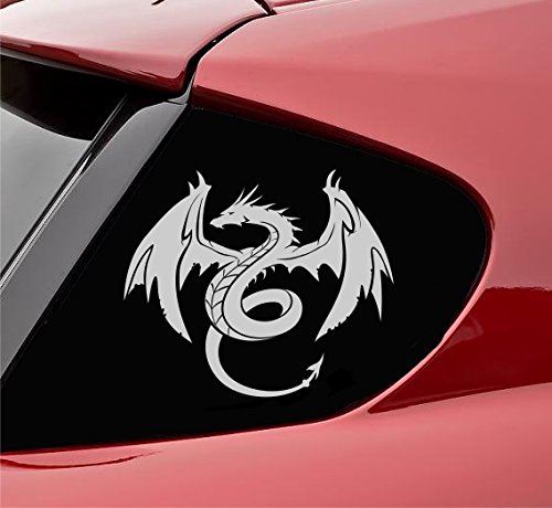 Winged Dragon Vinyl Decal Sticker (Satin Silver) #TOP23