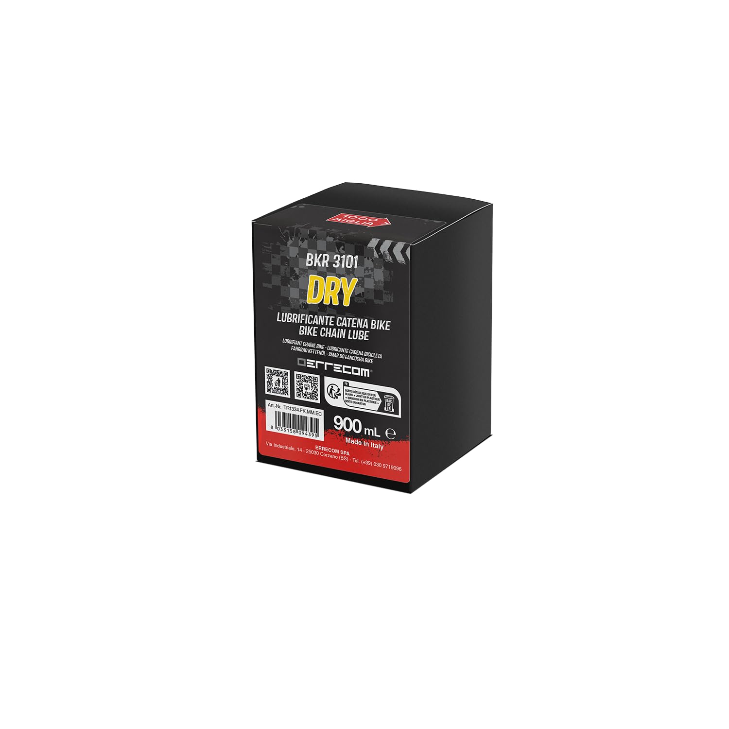 1000 Miglia BKR 3101 Lubrificante Catena Bici Dry - 900 ml, per Condizioni Asciutte e Polverose, Clima Secco, Barattolo All-In-One con Pennello incluso