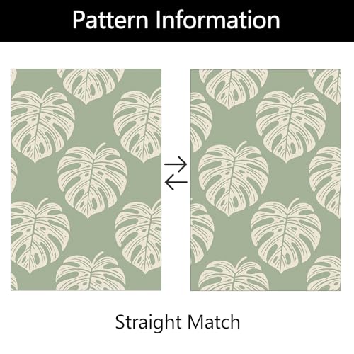 ICOOP Sage Green Palm Leaf Tropical Peel and Stick Wallpaper 17.5"x80" by ICOOP - Used condition - Image 7