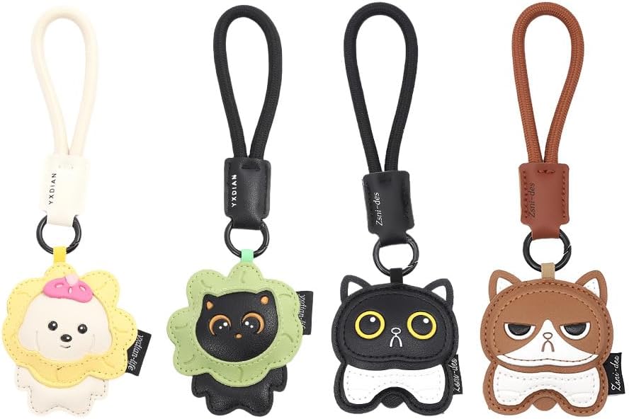 MC Fashion PU Leather Animal Pet Bag Charm - Cute 3D Cat/Dog Keychain for Keys, Purse, Backpacks image 4