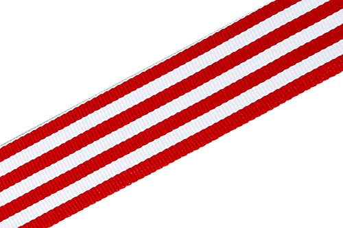 Laribbons Red And White Striped Grosgrain Ribbon/Gift Wrap Ribbon, 1 Inch By 10 Yard/Spool #TOP2
