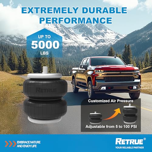 RETRUE Rear Air Bags Suspension Kit Compatible with 2019-2026 Chevrolet Chevy Silverado GMC Sierra 1500 Truck Towing, 5000 Lbs of Load Leveling Capacity, Replacement for Firestone 2609 - Image 6