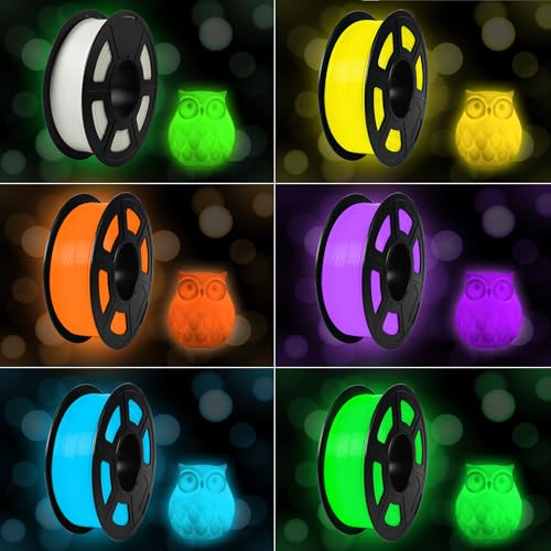 Image of SUNLU PETG Glow in The Dark Filament Bundle, Luminous PETG 3D Printer Filament 1.75mm, Dimensional Accuracy + /- 0.02mm, 4kg in Total, 1kg per Spool, 4 Pack. (Glowing Blue /Green /Red /Yellow)