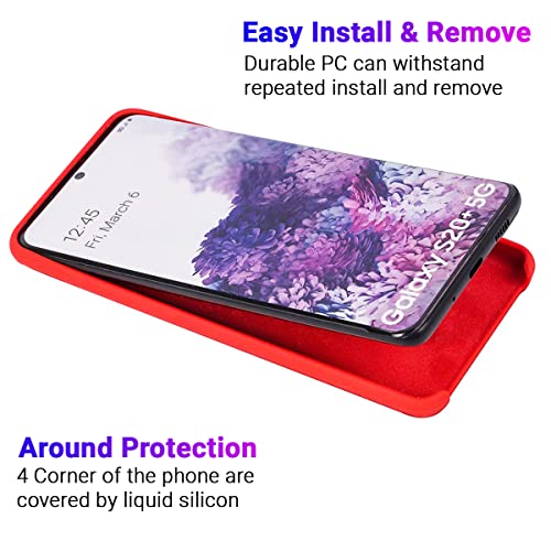 Image of LIRAMARK Liquid Silicone Soft Back Cover Case for Samsung Galaxy S20 Plus / S20 Plus 5G (Red)