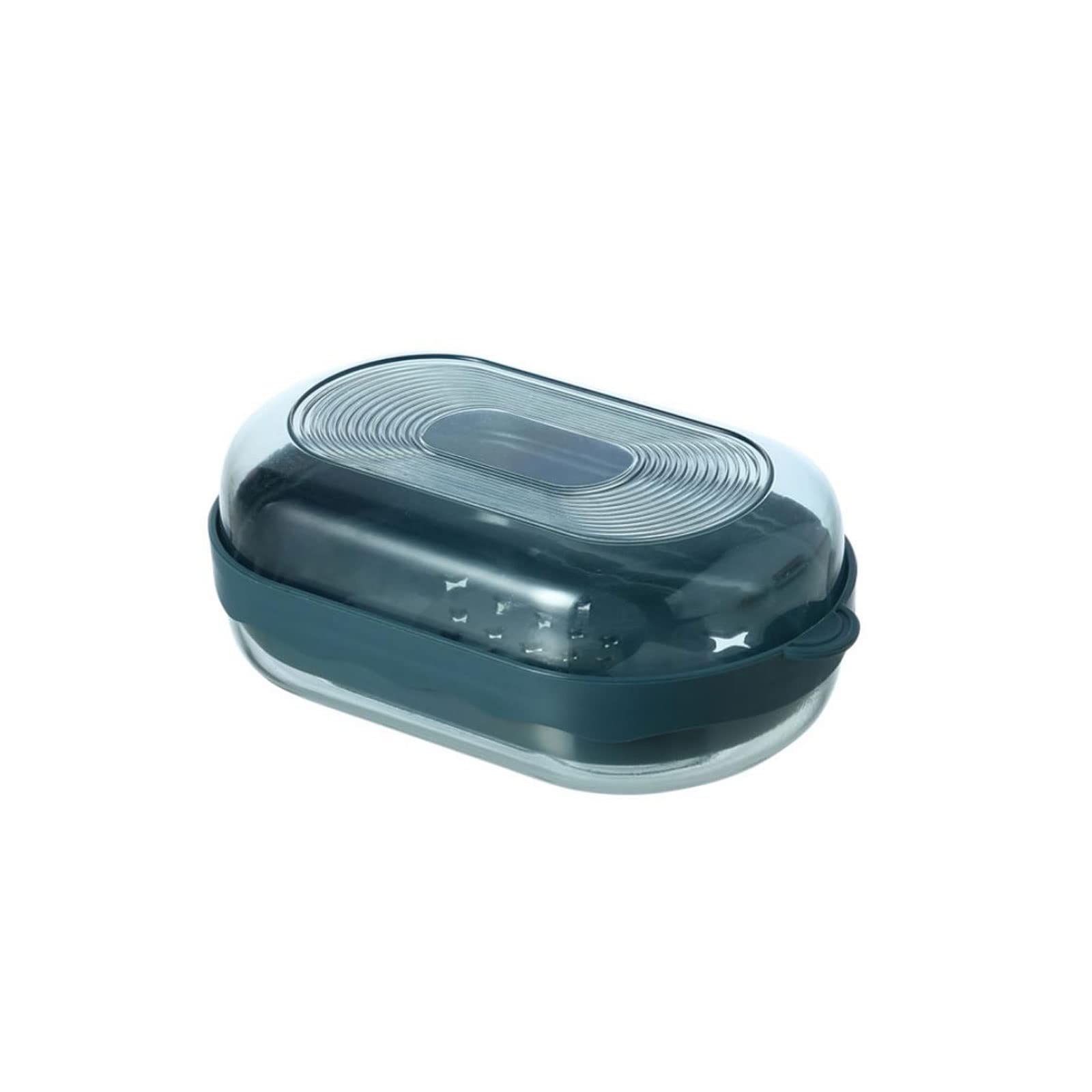 JINGYAN Soap Dishes Bathroom Soap Box With Lid Household Portable Travel Dispenser(Blue)