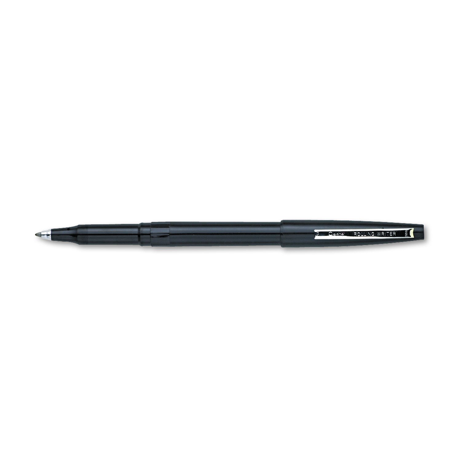 PentelRolling Writer Pen, 0.8 Millimeter Cushion Ball Tip, Black Ink, 12 pens (R100-A)