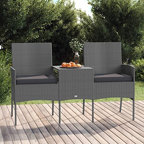 Festnight Gartensitzbank mit Tisch 2-Sitzer-Gartensofa Gartenbank...