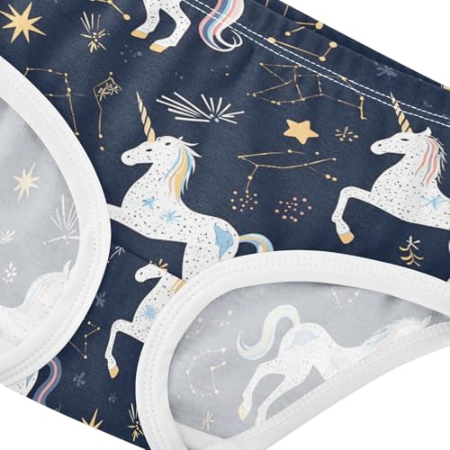Wusikd Unicorns Stars Girls' Underwear Cotton Girls Briefs Soft Toddler Underwear 2T4