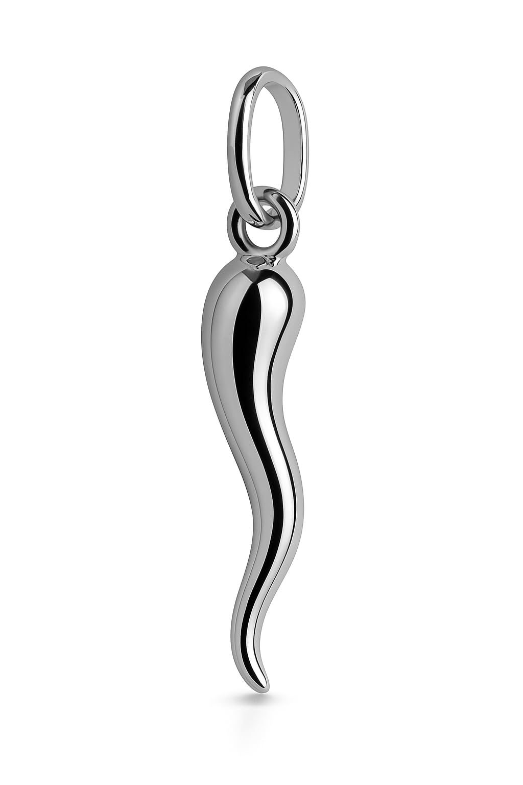 Ciondolo Cornetto argento 925 gioiello pendente amuleto portafortuna uomo donna unisex scaramantico