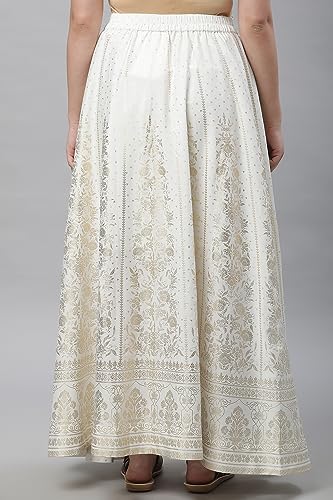 Image of Aurelia Women Polyester Printed Strechable Maxi Skirt | Ankle Length Skirt