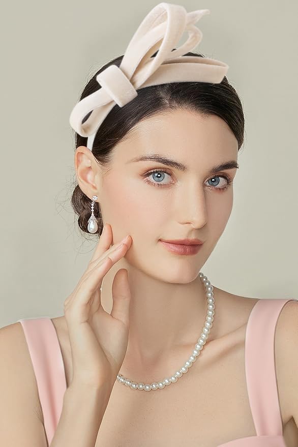 BABEYOND Fascinators Hats for Women - Velvet Tea Party Hat Kentucky Fascinator Derby Bridal Wedding Headband - Image 3