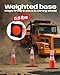 BATTIFE 28 Inch Traffic Cones with Black Weighted Base, PVC Orange Safety Cones for Traffic Control, Construction Events, Driveways, and Parking Lots (6 Pack)