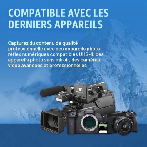 PNY EliteX-Pro 90 256GB SD Carte Mémoire C10 U3 V90 UHS-II