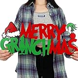 Grinch Christmas Decorations Merry Grinchmas Wooden Door Hanging Sign Merry Christmas Sign Photo...