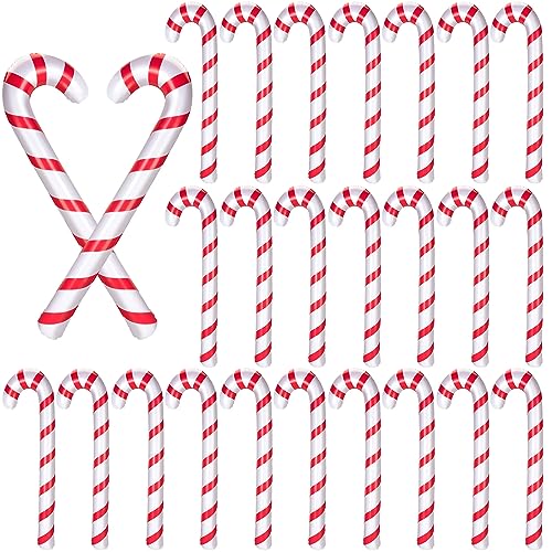 eBoot 30 Pcs Inflatable Candy Canes for Christmas 35.4 Jumbo Candy Canes Balloons Xmas Tree Hanging Decor for Christmas Indoor and Outdoor Yard Decorations Holiday Party Supplies