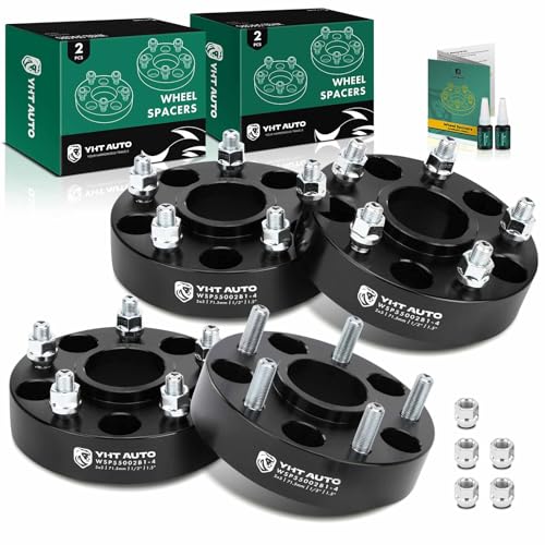 YHTAUTO 5x5 Wheel Spacers 1.5 Inch Fits 08-20 Dodge Journey & 99-18 Jeep JK WK WJ XK, 99-10 Grand Cherokee, 07-18 Wrangler, Commander 5x127 Hub Centric 5 Lug Tire Spacers, 1/2