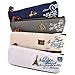 eZAKKA Vintage Canvas Student Pen Pencil Case Coin Purse Pouch Cosmetic Makeup Bag,4-Pack