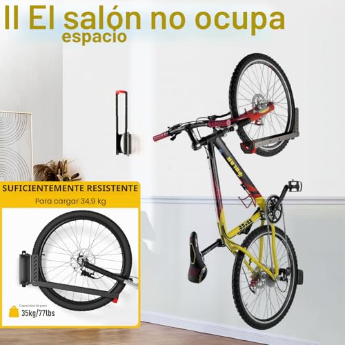 Soporte vertical para bicicleta con cubiertas protectoras contra manchas en la pared 6