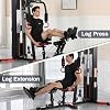 Fitvids Home Gym Equipment, Multifunctional Full Body Workout Weight Machine Station with Weight Stack, All in One Exercise Equipment with Pulley System & Seated Rowing for Home Gym Strength Training