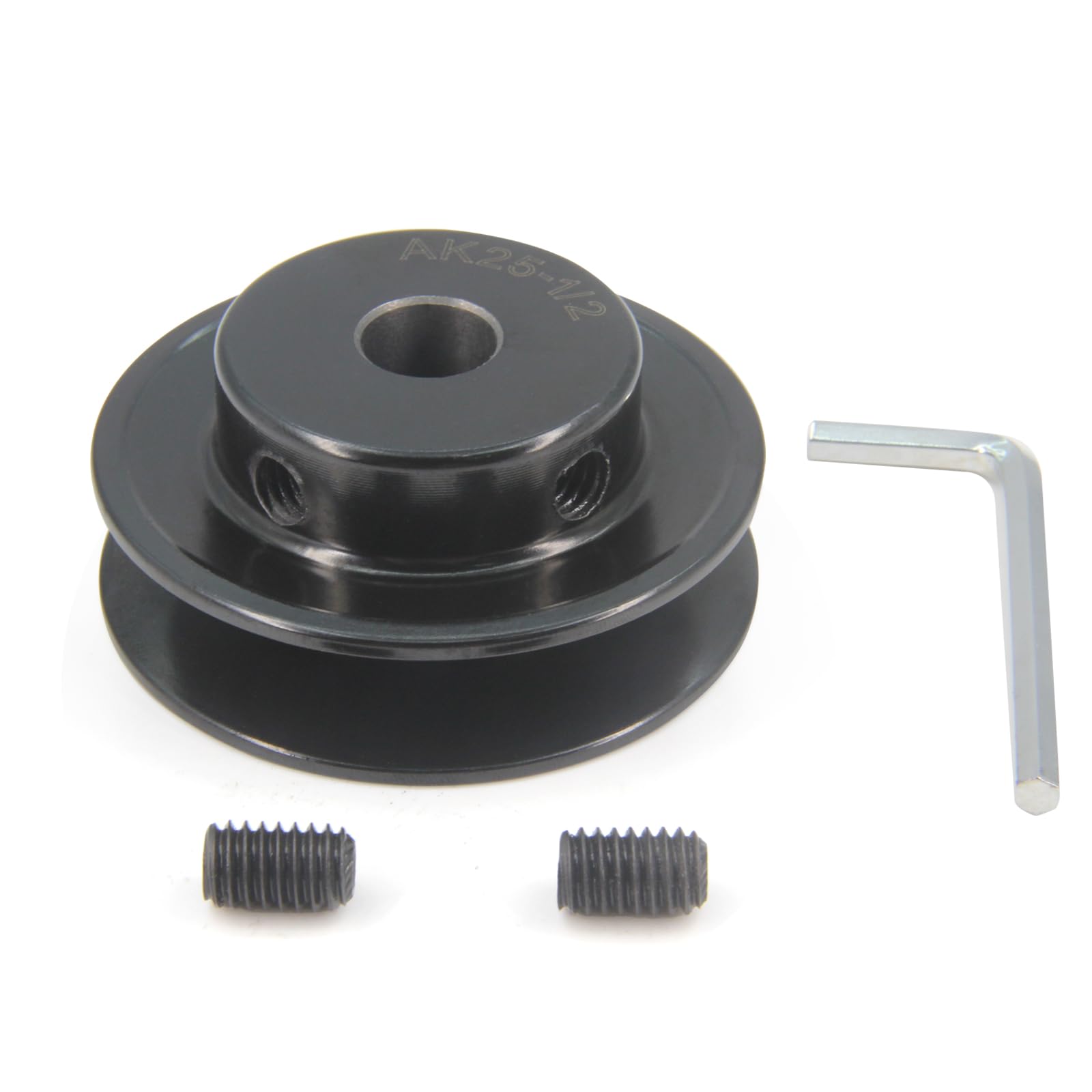 AK25-1/2" Bored Single Groove Web Sheaves 2.5" OD 1/2"Bore V-Belt Sheave Cast Iron Belt Pulley for V-Belt(AK25-1/2", Single Groove)