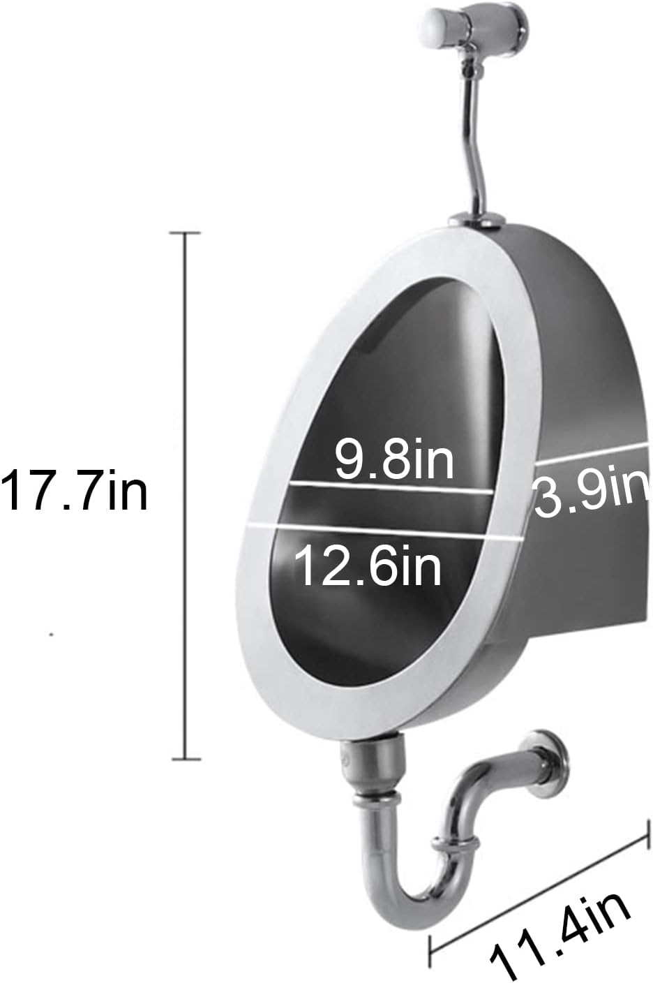 304 Stainless Steel Urinal,Wall Mounted Men's Bathroom Urinal,Household/Commercial Men’s Adult Urinal Bathroom Toilet, Male Sanitary Ware Public Toilet Urinal