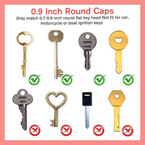 36 Stück Schlüsselkappen Eckig Und Runde Schlüssel Markierung Bunt Key Caps Schlüsselmarkierer Schlüsselhüllen Mit Blanko-Etiketten Für Gängige Flache Haushaltsschlüssel