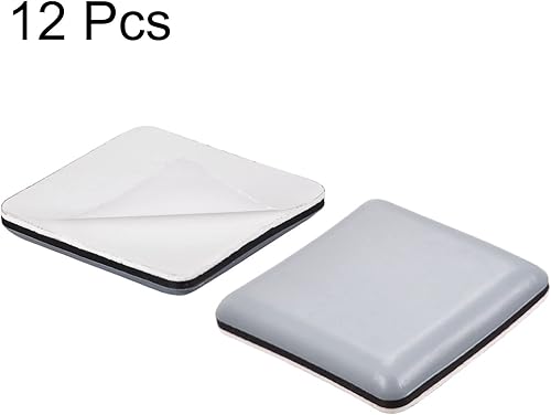 Miniatura 3 de uxcell Deslizadores cuadrados de PTFE de 1 38 pulgadas, adhesivo autoadhesivo para pisos de madera, azulejos de cerámica y alfombras, 12 piezas