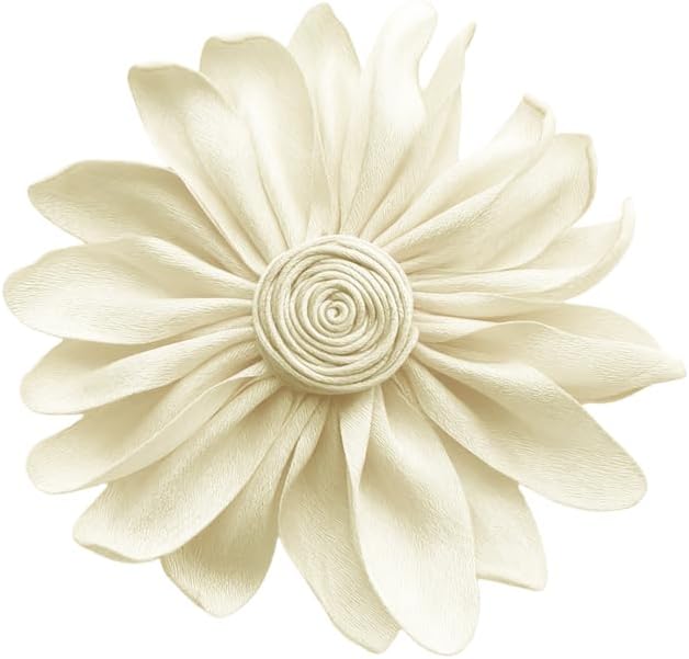 Dainty Satin Fabric Flower Brooches Pin Burnt Edge Black Daisy Brooch Pin Elegant Lapel Pins Christmas Brooches Pin Dress Skirt Scarf Hat Pins Accessories Wedding Party Gift 4IN