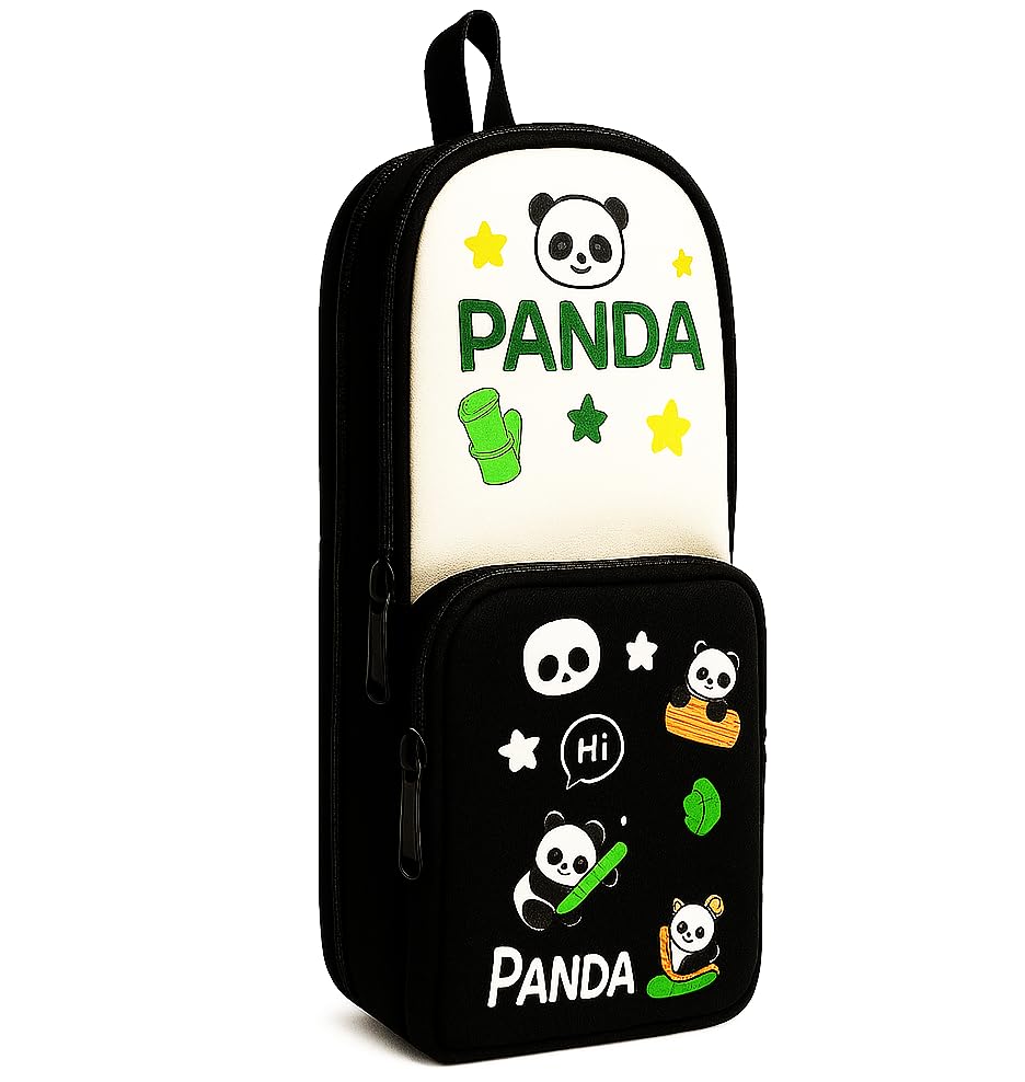 Kiddie Galaxia Black Panda Pencil Case 6 Layer with 3 Compartment Cute Aesthetic Pencil Case for Boys & Girls Large Capacity Pencil Pouch for School Kids Cute Stationary Gift Organizer for School-image-18