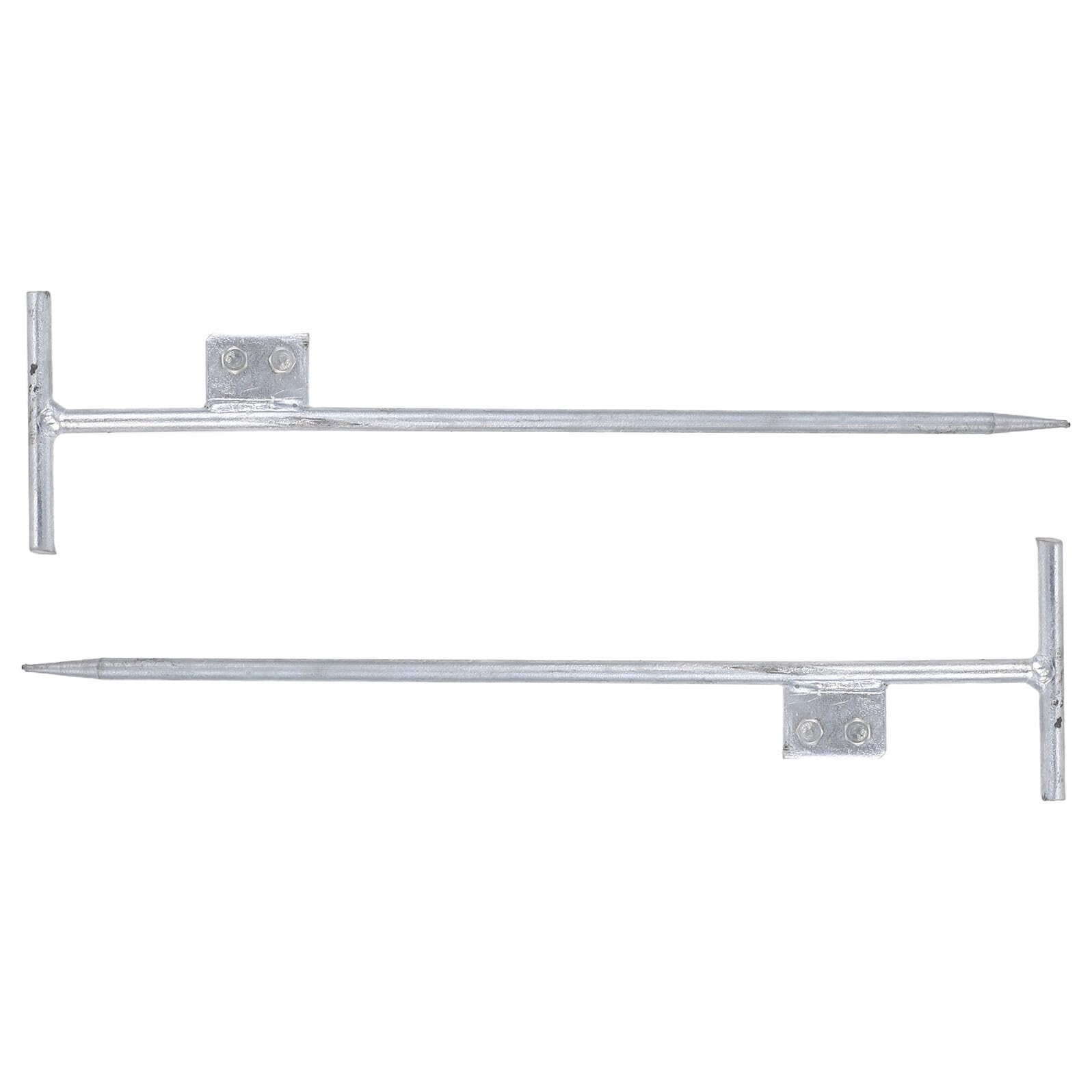 Gadpiparty Picchetto di Messa a Terra Zincato a T 12X500Mm Set 2 Pezzi Perno Portatile in Ferro Doppio Foro per Recinzioni Elettriche Protezione Sovratensioni Uso Esterno Domestico e