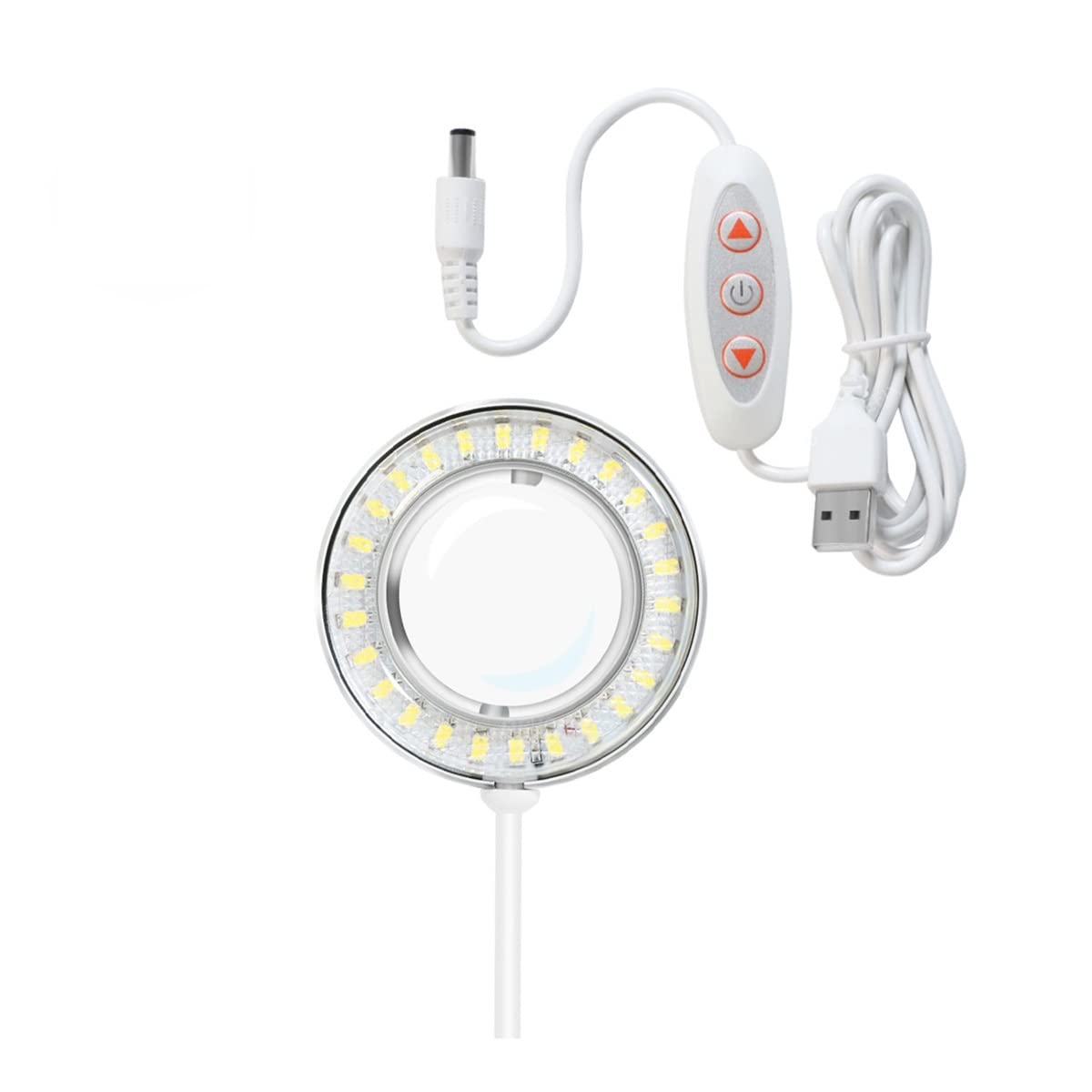 Microscope Adjustable 60 LED Ring Light Source Illuminator Lamp for Industry Video Stereo Microscope Lens Camera Magnifier USB Illumination