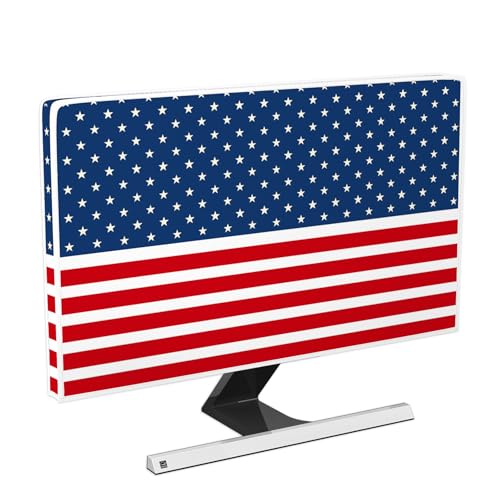 Image of American Flag Waterproof 32 Inch Anti-Static Dust Proof LCD /LED /HD The Stars and The Stripes Veterans Day Independence Day Screen TV Cover Screen Protective Screen 32 Inch TV