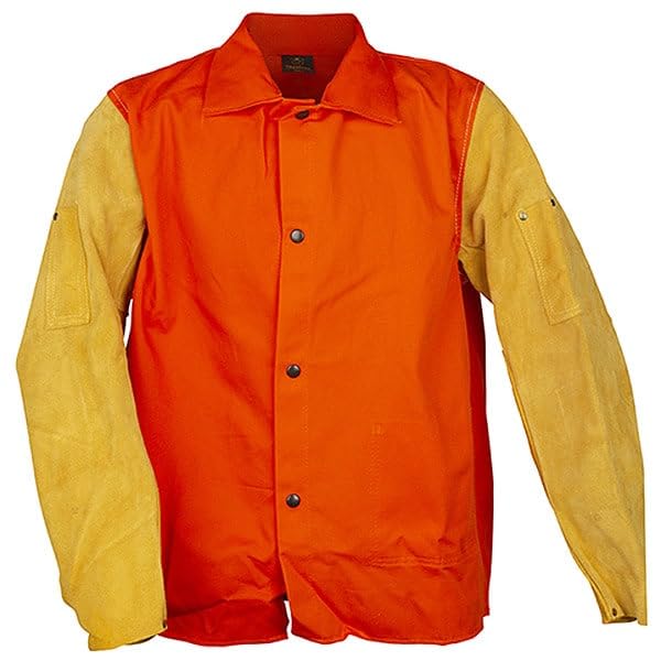 MOLLIFII Jacket Leather Sleeves, Cotton, Orange, 5XL, Mfr: 9230D5X-A