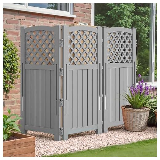 Flamaker Outdoor Privacy Fence Screen Lattice Mesh Outside Screen Enclosure Balcony Panels Wall Air Conditioner Fence Trash Can Pool Equipment Enclosure for Yard Patio Backyard, Gray