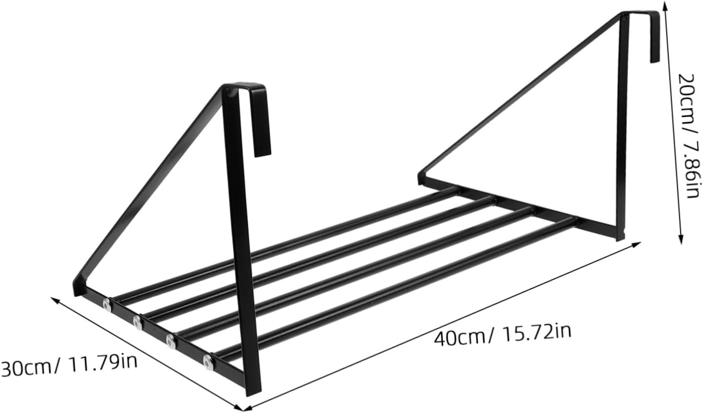 Mipcase Door Clothes Drying Rack Iron Material with No-Drill Installation Black Medium Size, Versatile Use for Hanging Clothes and Pants in Bedroom or Laundry Room