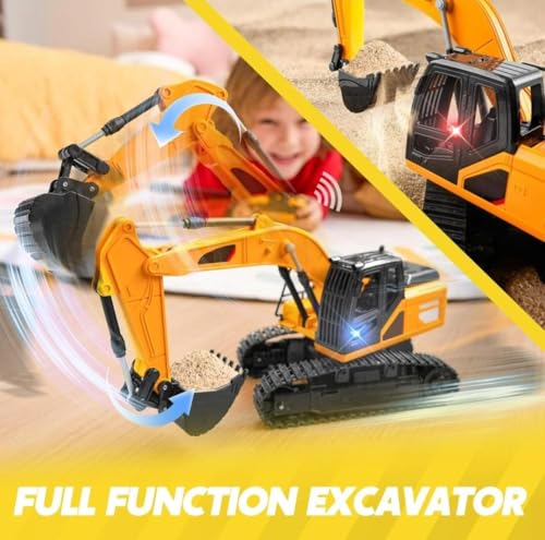 Image of HALO NATION 6-Channel Remote Control Excavator RC Excavator RC Engineering Truck Rechargeable Truck Toy with 360 Rotation & Moving Shovel