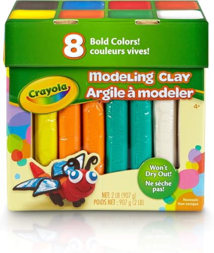 Image of Crayola Modeling Clay in Bold Colors, 2lbs, Gift for Kids, Ages 4 & Up (Pack of 8)