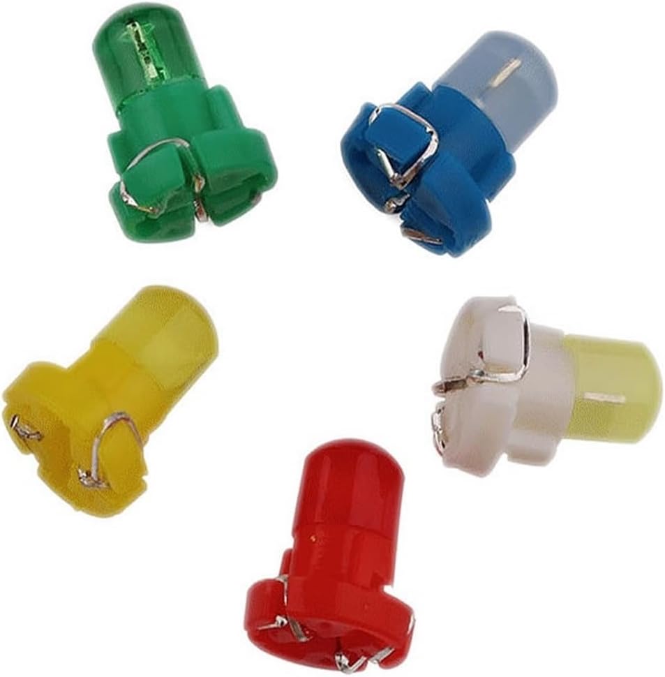 10 Pcs T3 T4.2 T4.7 Car 1SMD COB LED Instrument Panel Bulbs Indicator Lights Dashboard Wedge Interior Lamp DC 12V 5-Colors(T4.2,Yellow)