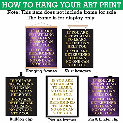 Motivational Wall Art For Office - Gold Foil 8 X 10 Unframed Prints - Positive Inspirational Quotes Encouraging Poster For Living Room Bedroom Bathroom Decor #TOP3