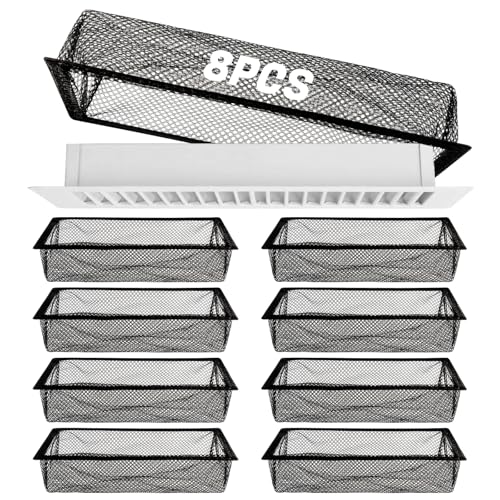 CINDALOG 8Pcs 4x10 Inch Floor Vent Cover Filters