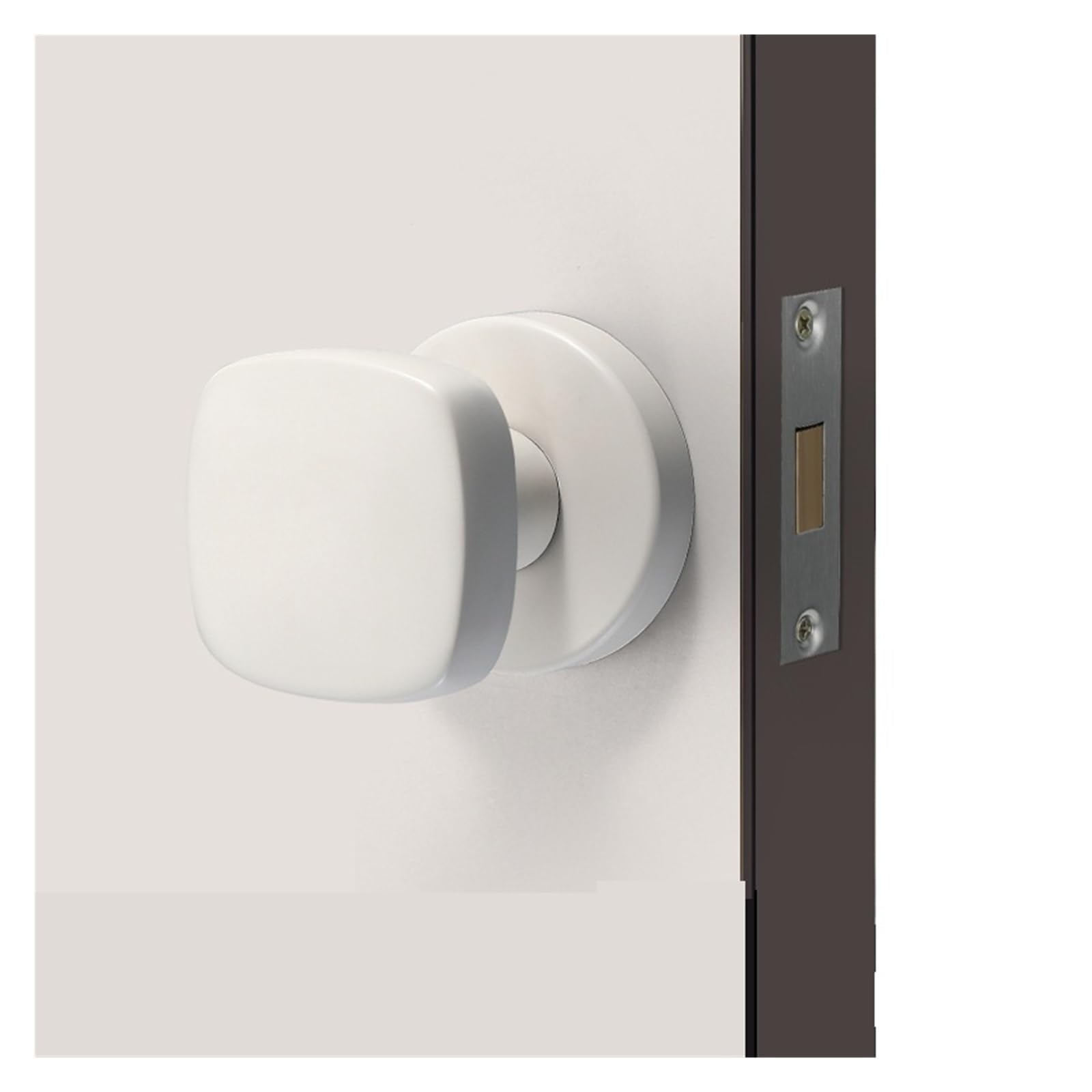 ZONSHJDKR Invisible Door Lock with Built-in Emergency Hole for Wooden Keyless(Milk White)