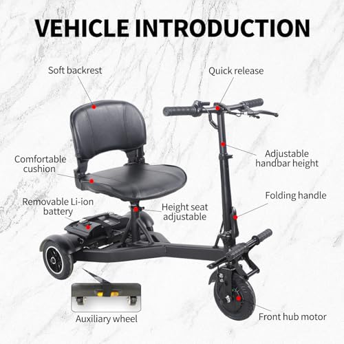 3-Wheel Foldable Electric Scooter for Adults with 36V