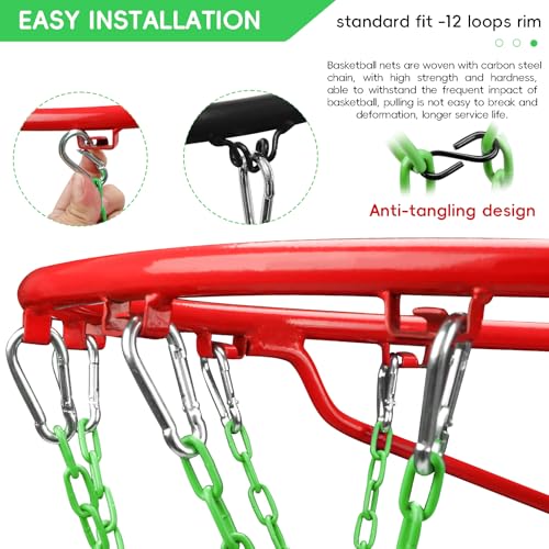 Image of Basketball Net Heavy Duty Replacement,Carbon Steel Chain Basketball net