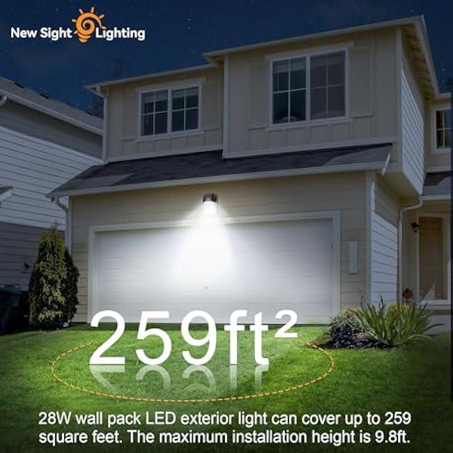LED Wall Pack Light 28W 5000K Daylight LED Porch Lights Outdoor Wall Light