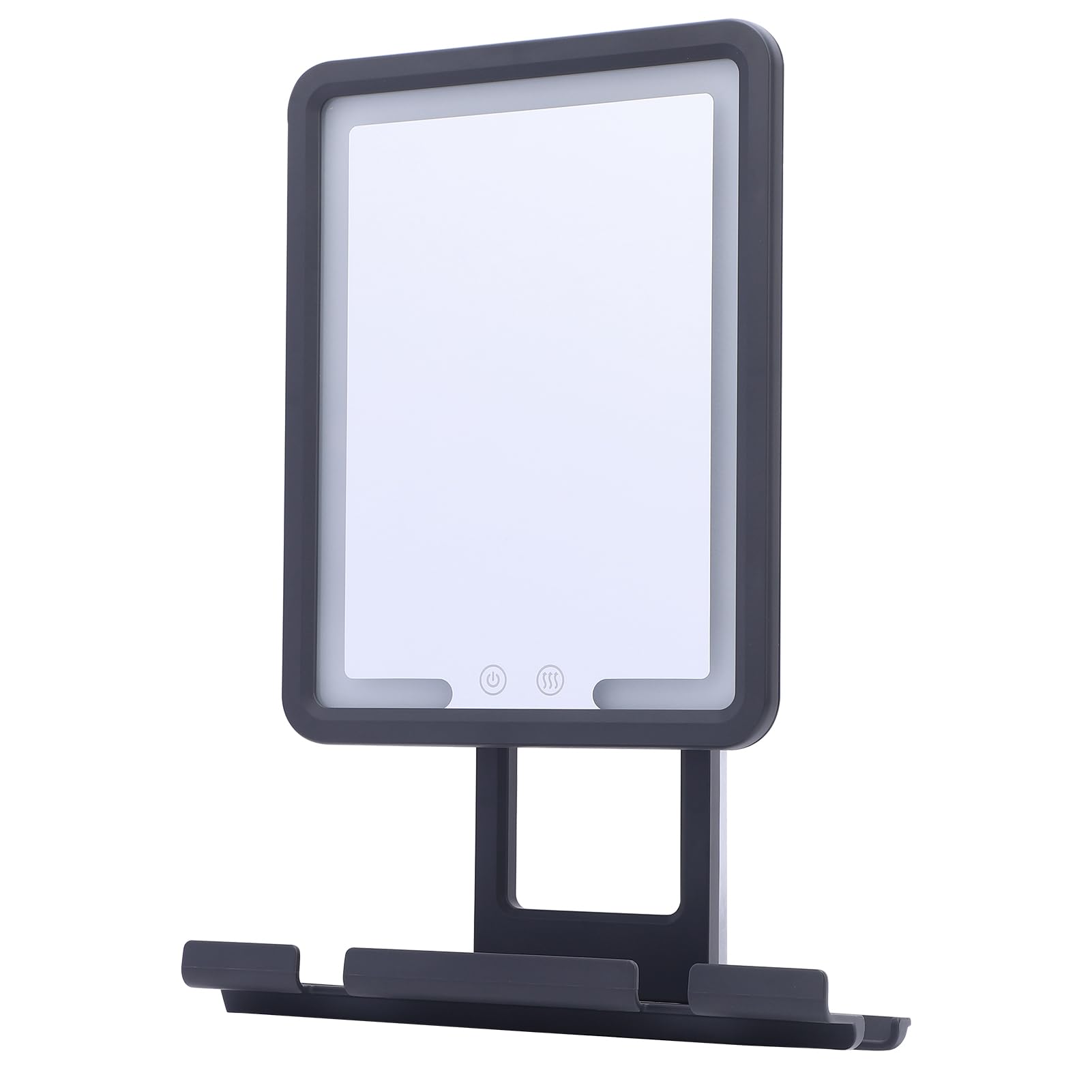 Fdit Beheizter Duschspiegel, Beschlagfrei, 3 Farbtemperaturen, Einstellbare Helligkeit, Zum Rasieren, Make-up, Badezimmer, 25,4 cm (Black)