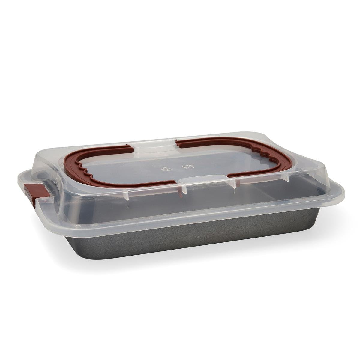 Quid Sweet Grey – Steel Cake Mould with Lid 36 x 23 x 4.5 cm