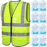 Chicingyou Cooling Vest with 8 Ice Packs, Summer Reflective Safety Vest for Adult, Hot Weather, Sports, Outdoor Activities(XL,Green)