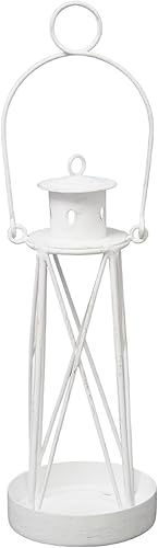 Miniatura 4 de Hosley Farol de hierro de 7 pulgadas de alto con dos candelitas gratis, perfecto para decoración del hogar, bodas, fiestas, regalos, portavelas de