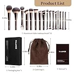 MAANGE Makeup Brushes 16Pcs Professional Foundation Powder Blush Contour Eyeshadows Double-End Makeup Brushes Set with Bag and Gift Box-CoffeeBrown - Image 2